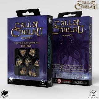 Call of Cthulhu 7th Edition Dice Set of 7 Blue-green & Gold