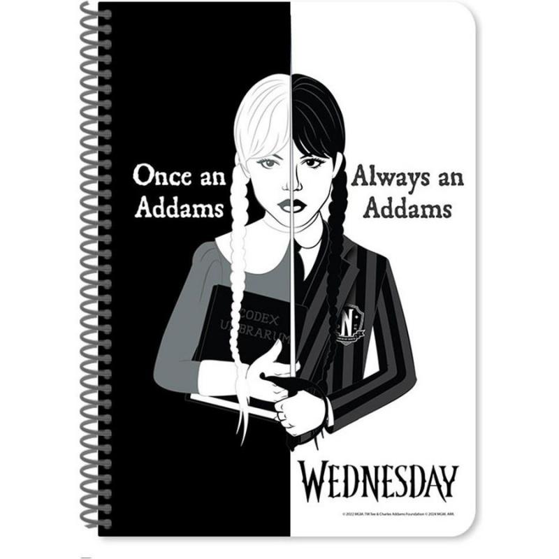Τετράδιο Σπιράλ 17χ25 2 Θέματα 60 φ. Wednesday Once an Addams Always an Addams