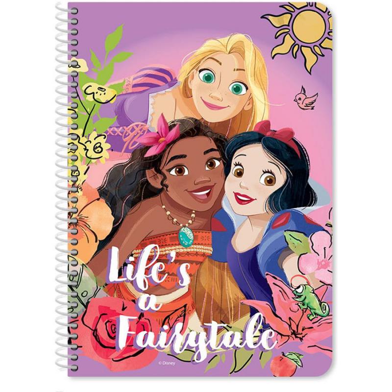 Τετράδιο Σπιράλ 21χ29 εκ. 60 φ. 2 Θεμ. - Disney Princess, Life's a Fairytale!