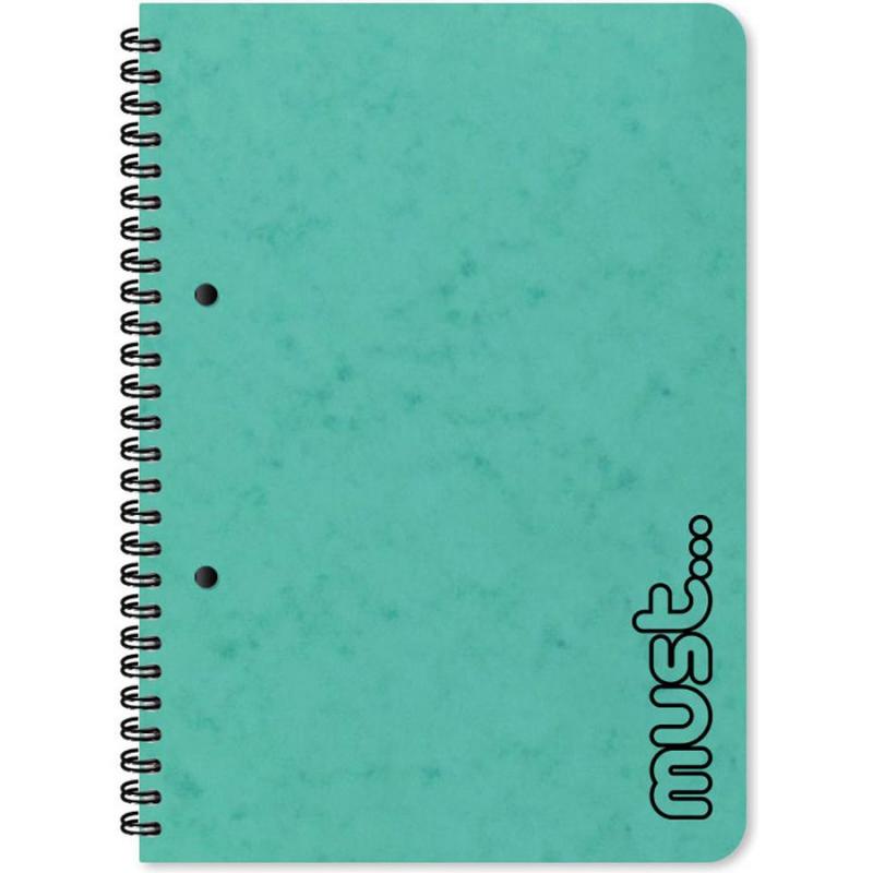 Γαλάζιο Τετράδιο Σπιράλ Must A4 21x30 2 θεμ. 60 φ.