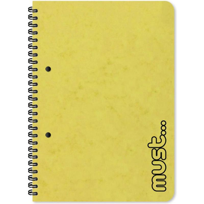 Κίτρινο Τετράδιο Σπιράλ Must A4 21x30 2 θεμ. 60 φ.