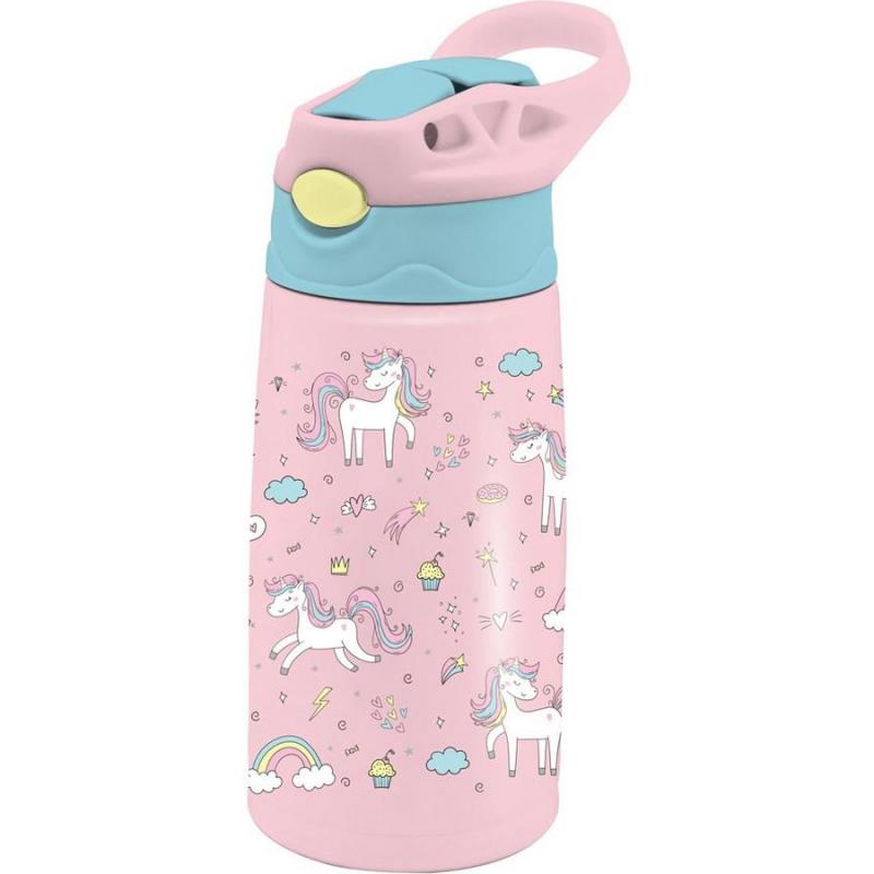 Must Θερμός Παιδικό 400 ml Ανοξείδωτο με Καλαμάκι Unicorn