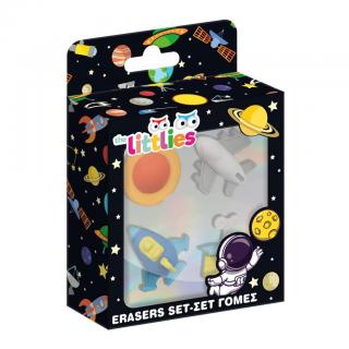 The Littlies Erasers Σετ Γόμες σε κουτί - Διάστημα