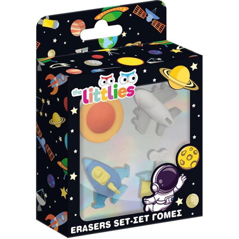 The Littlies Erasers Σετ Γόμες σε κουτί - Διάστημα