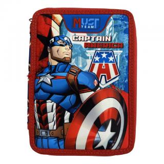 Must Σχολική Κασετίνα Διπλή γεμάτη Avengers Captain America