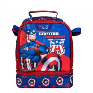 Must Τσαντάκι Φαγητού Ισοθερμικό 2 Θήκες Avengers Captain America