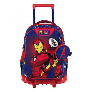 Must Trolley Δημοτικού 3 Θήκες Avengers Iron Man Blue
