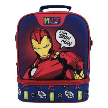 Must Τσαντάκι Φαγητού Ισοθερμικό 2 Θήκες Avengers Iron Man Blue