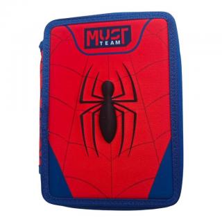 Must Σχολική Κασετίνα Διπλή γεμάτη Spider - Man Web