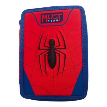 Must Σχολική Κασετίνα Διπλή γεμάτη Spider - Man Web