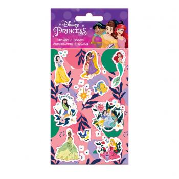 Αυτοκόλλητα 8 χ 12 εκ. 5 φύλλα Disney Princess