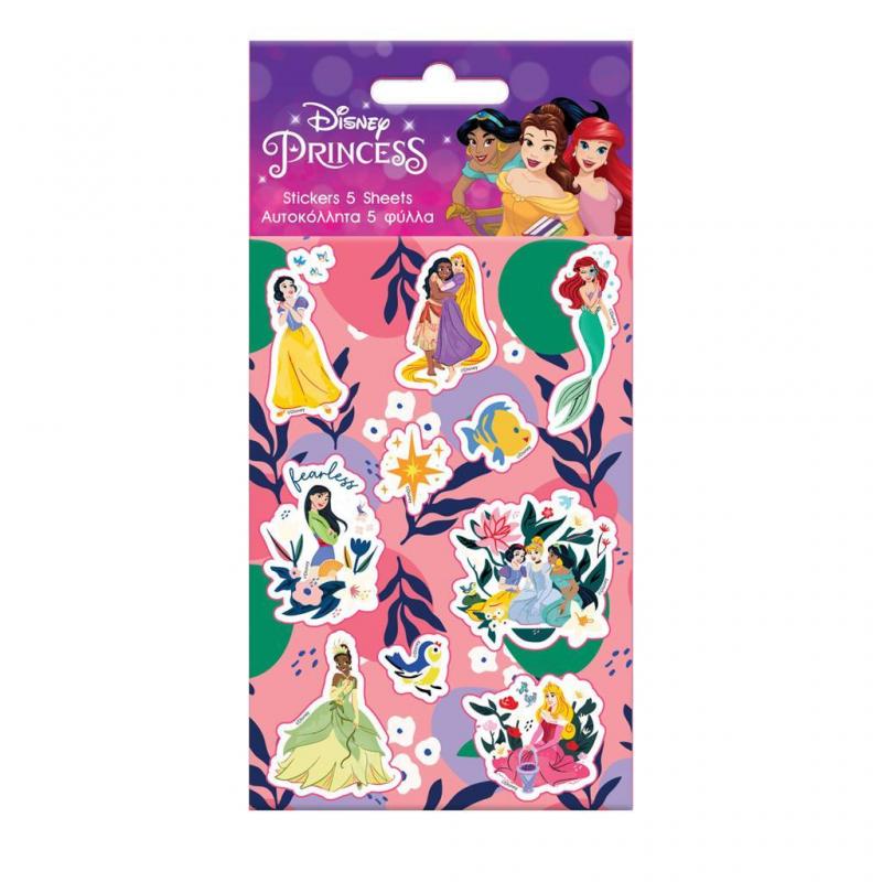 Αυτοκόλλητα 8 χ 12 εκ. 5 φύλλα Disney Princess