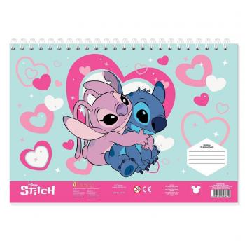 Μπλοκ Ζωγραφικής Disney Stitch 23 x 33 40 φ. Αυτοκόλ. - Στένσιλ - 2 σελ. Χρωμ. Hearts
