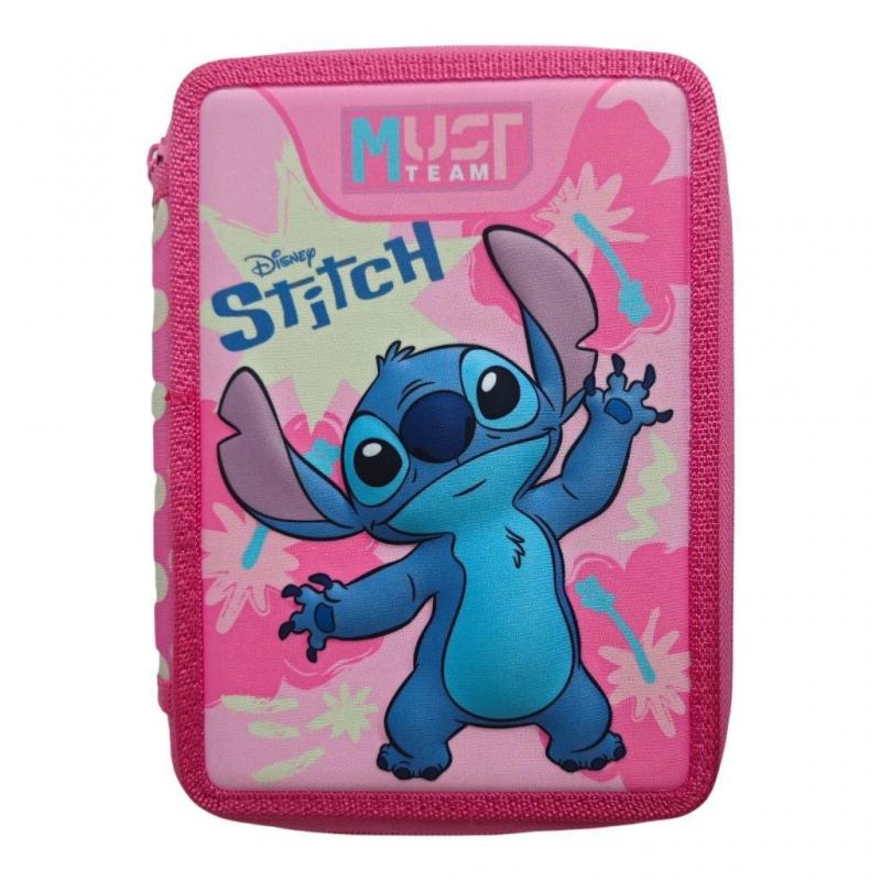 Must Σχολική Κασετίνα Διπλή γεμάτη Disney Stitch