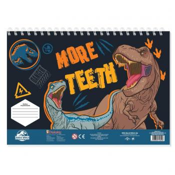 Μπλοκ Ζωγραφικής Jurassic 23 x 33 40 φ. Αυτοκόλ. - Στένσιλ - 2 σελ. Χρωμ. More Teeth