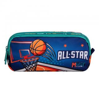 Must Team Κασετίνα 21χ6χ9 με 2 Φερμουάρ All Star Basketball