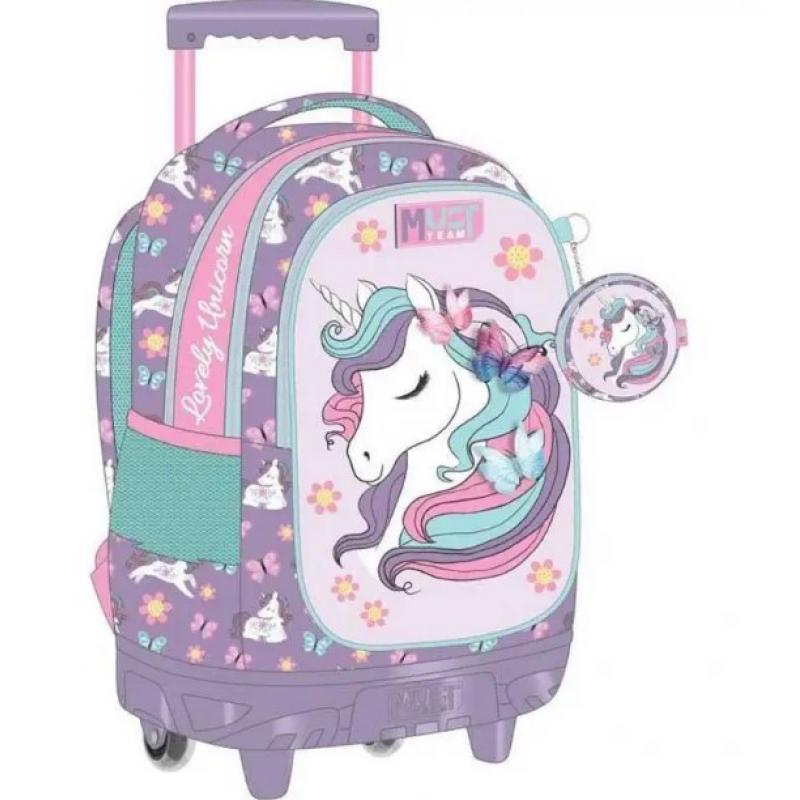 Must Trolley Δημοτικού 3 Θήκες 34x20x44 εκ. Lovely Unicorn