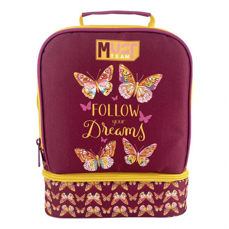 Must Τσαντάκι Φαγητού Ισοθερμικό 2 Θήκες Yummy Butterfly Follow Your Dreams