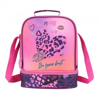 Must Τσαντάκι Φαγητού Ισοθερμικό 2 Θήκες Yummy Heart Print