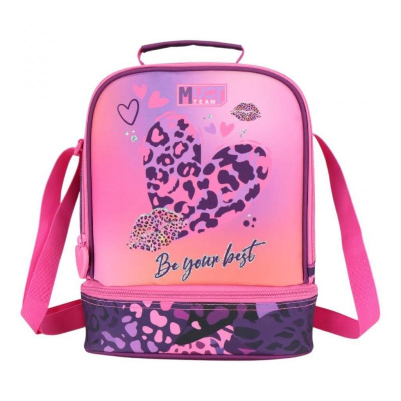 Must Τσαντάκι Φαγητού Ισοθερμικό 2 Θήκες Yummy Heart Print