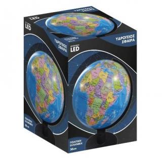 Luna Υδρογειος Σφαίρα με Led 30 εκ.Πολιτική Ελληνική
