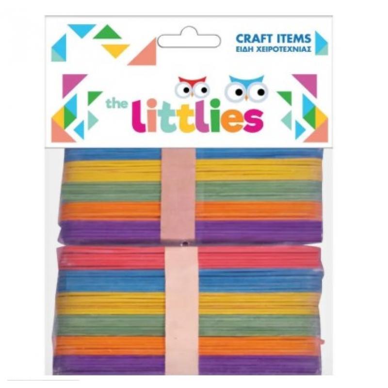 The Littlies Ξυλάκια Χρωματιστά Χειροτεχνίας 150 mm (80 τεμ.)