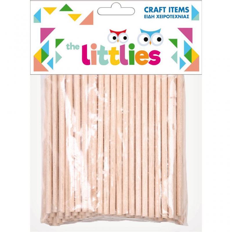 The Littlies Ξυλάκια Κυλινδρικά Χειροτεχνίας 4 x 100 mm (100 τεμάχια)