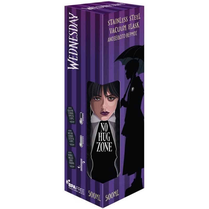 Wednesday Θερμός 500 ml Ανοξείδωτο 26.5χ7 - No Hug Zone