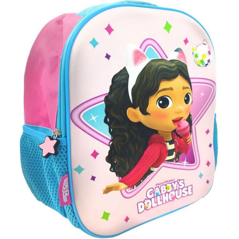 Must Τσάντα Πλάτης Νηπίου 3D Eva 26x10x32 με 1 Κεντρική Θήκη Gabby's Dollhouse