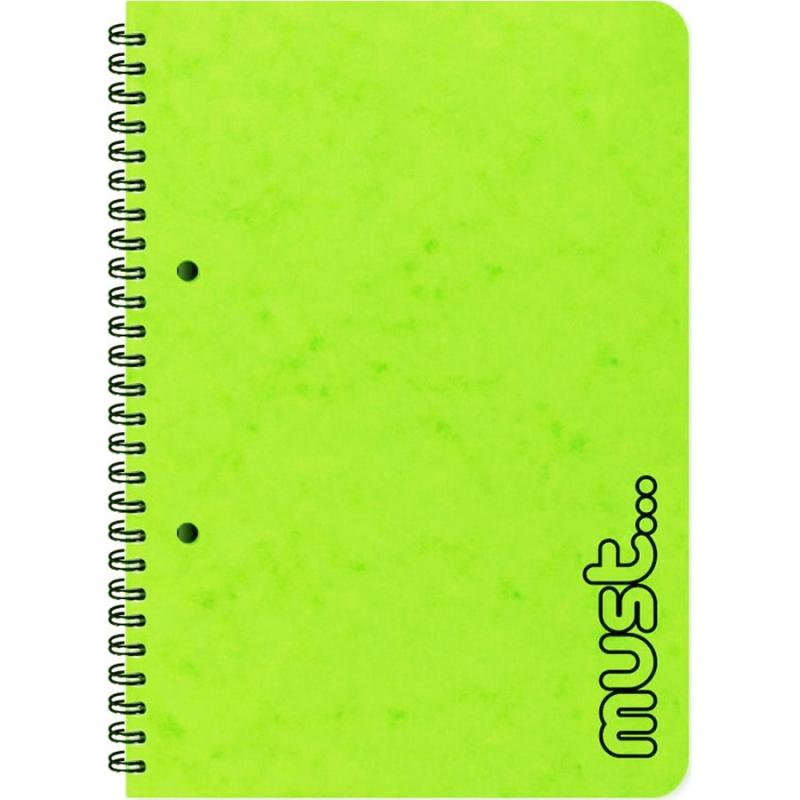 Πράσινο Τετράδιο Σπιράλ Must A4 21x30 2 θεμ. 60 φ.