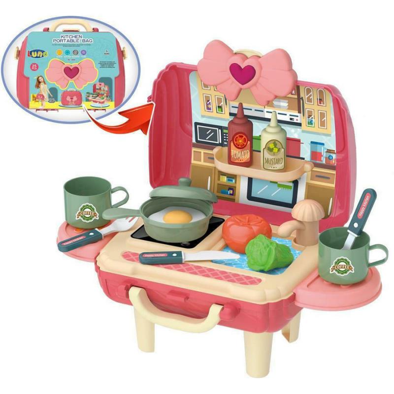 Βαλιτσάκι Κουζινικά 25 τεμ. Ροζ Luna