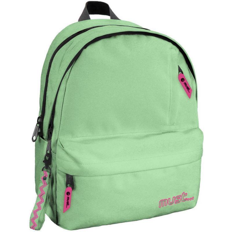 Must Τσάντα Πλάτης Monochrome rPet Λαχανί Fluo με 2 Κεντρικές Θήκες