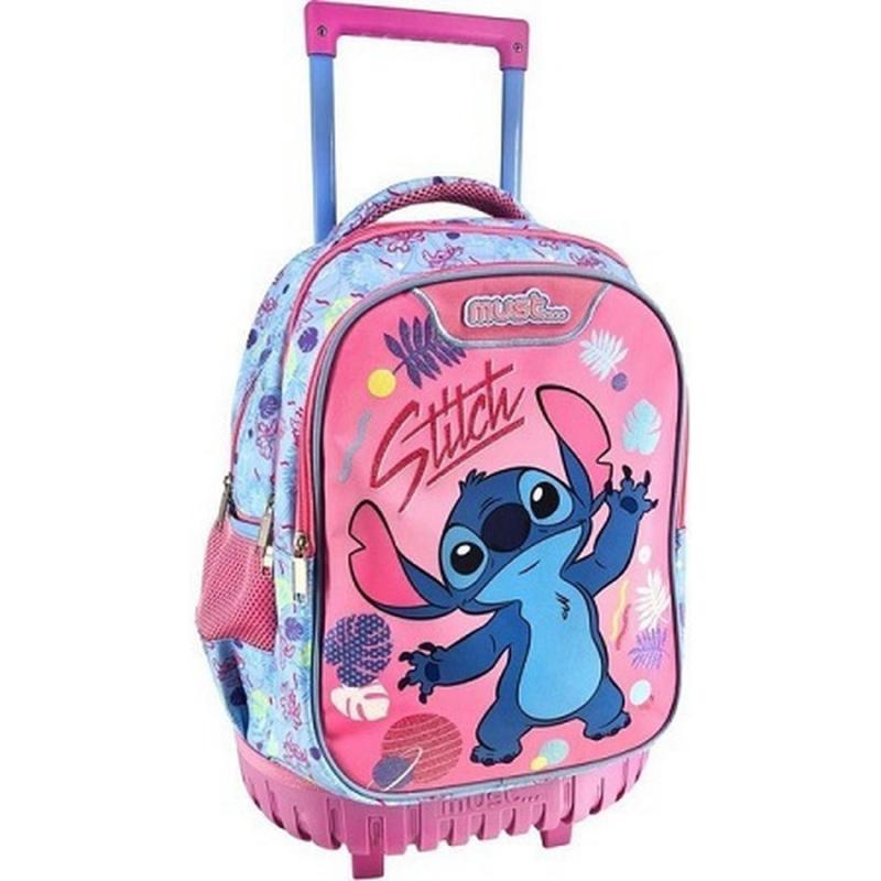 Must Τσάντα Trolley Δημοτικού 34x20x44 με 3 Θήκες Lilo & Stitch