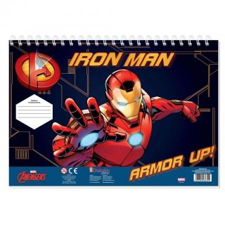 Μπλοκ Ζωγραφικής 23χ33 40 φ. με Αυτοκόλλητα και Στένσιλ - Iron Man, Armor Up!