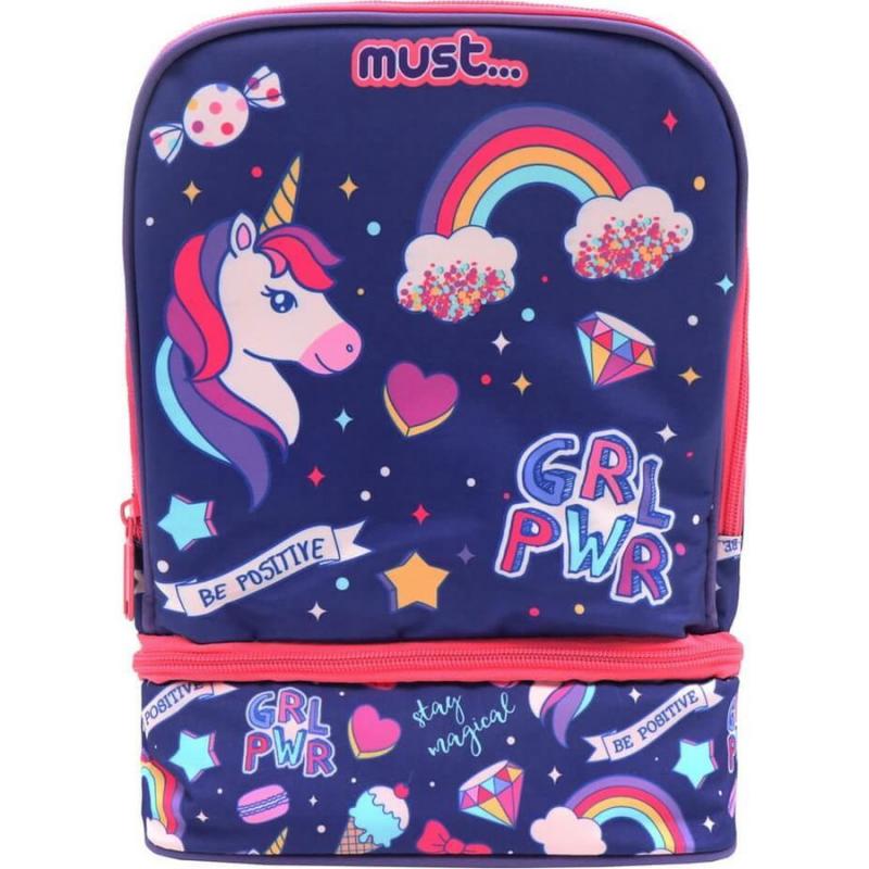 Must Τσαντάκι Φαγητού Ισοθερμικό 2 Θήκες Girl Power Be Positive