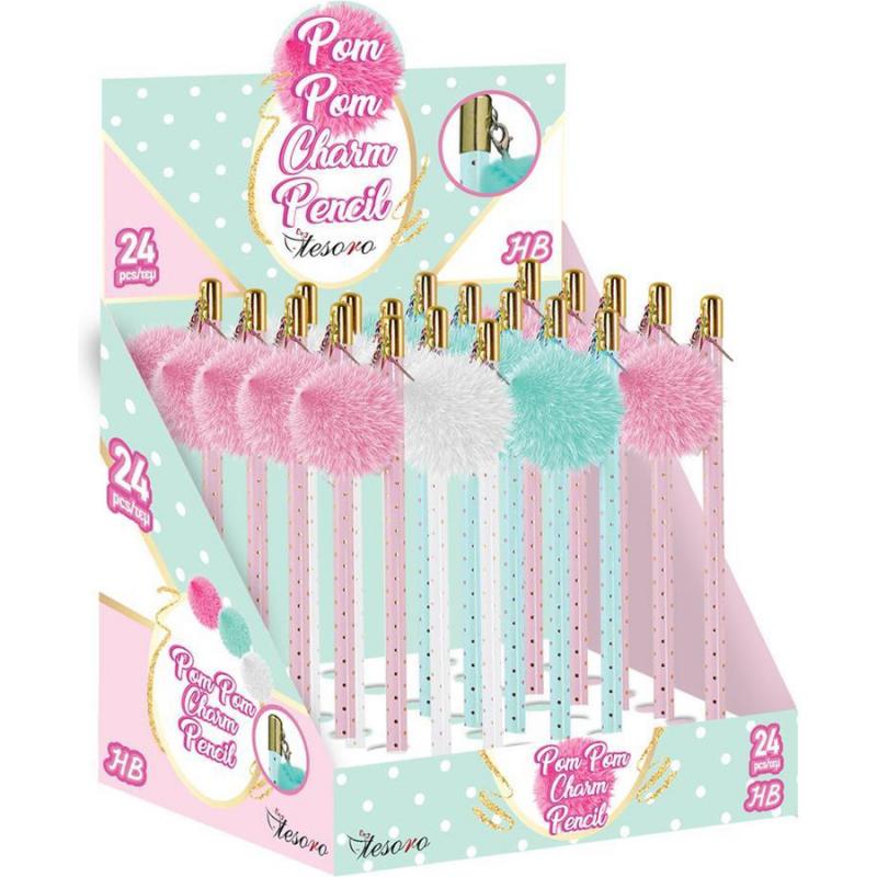 Μολύβι με Πομ Πομ (Διάφορα Χρώματα)