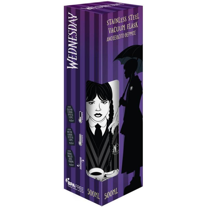 Wednesday Θερμός 500 ml Ανοξείδωτο 26.5χ7 - Λευκό
