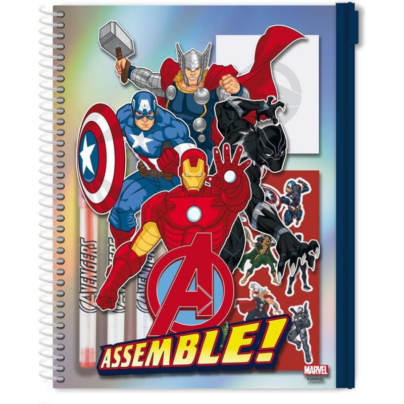 Σημειωματάριο Σπιράλ Α5 σε PVC Θήκη με Φερμουάρ Avengers