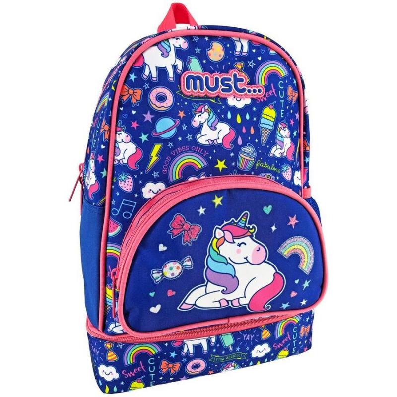 Must Πλάτης Νηπίου 25x14x36 εκ. με ΙσοΘερμική Θήκη Φαγητού Unicorn