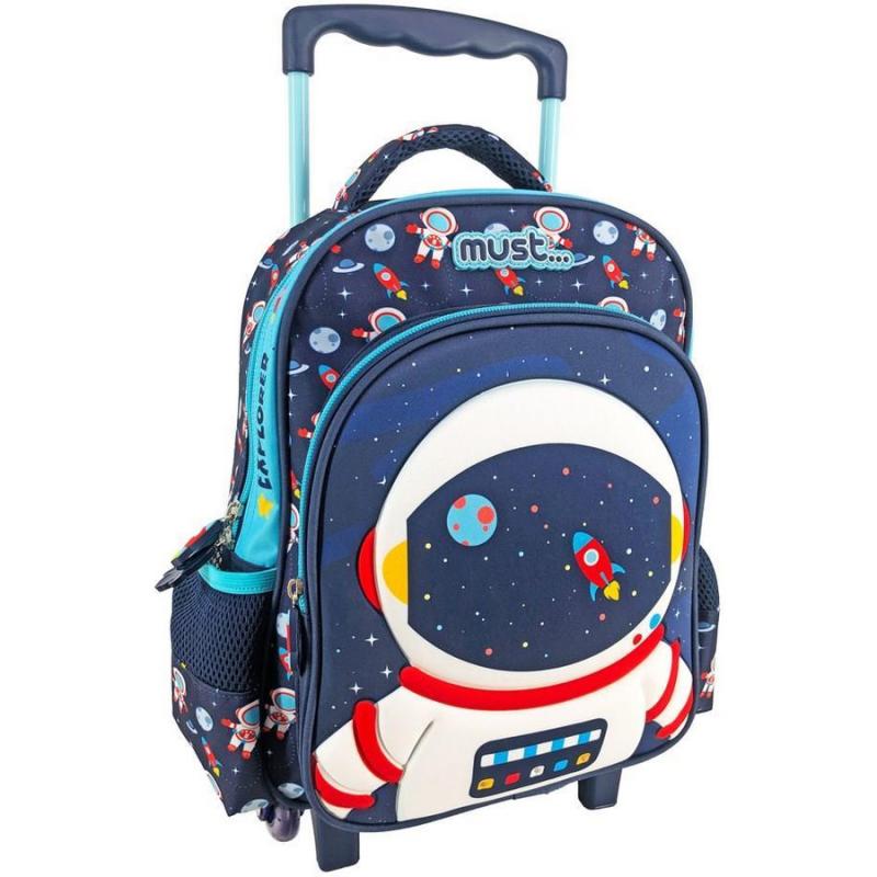 Must Σχολική Τσάντα Trolley Νηπίου 2 Θήκες 27x10x31 Space Explorers