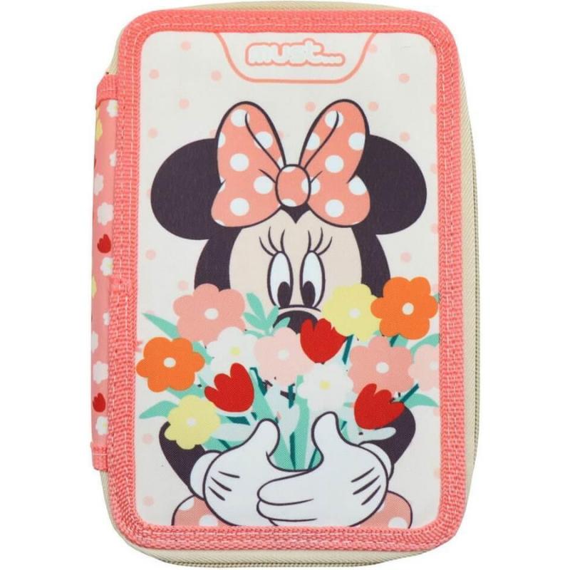 Must Σχολική Κασετίνα Τριπλή Γεμάτη Disney Minnie Mouse Happiness