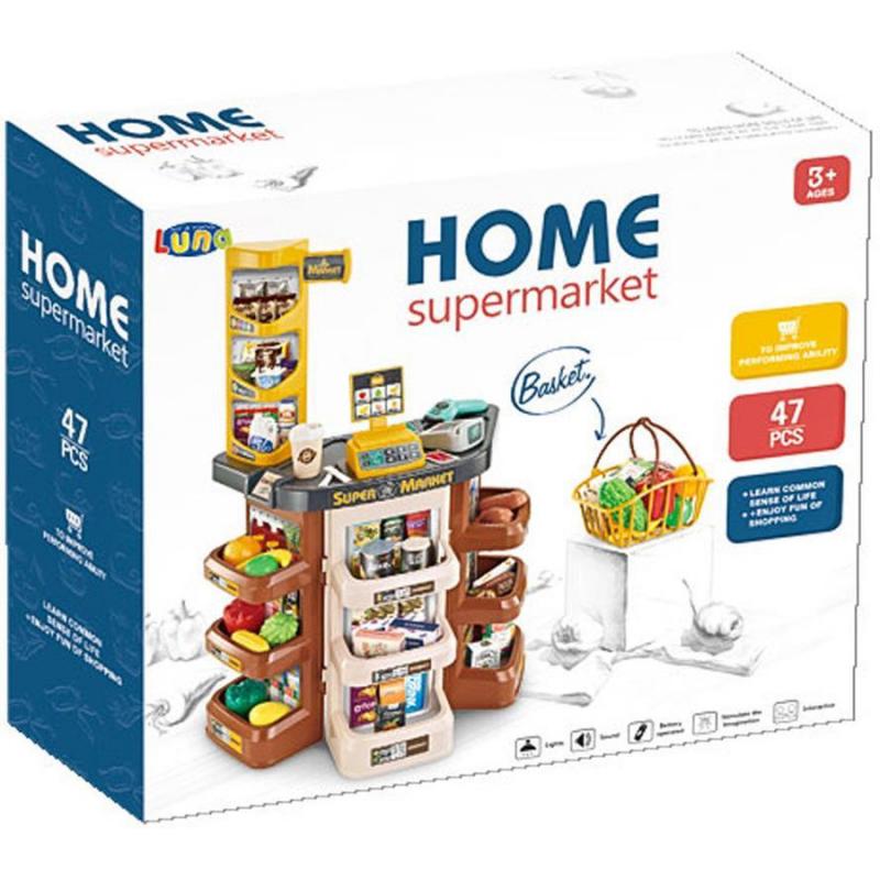 Σούπερ Μάρκετ 47 τεμ. με Καλάθι, Φώτα & Ήχο (79χ53χ34 εκ.)