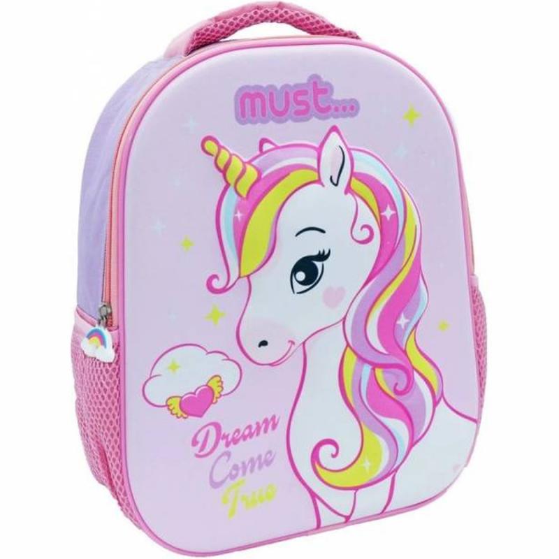 Must Τσάντα Πλάτης Νηπίου 3D Eva 26x10x32 με 1 Κεντρική Θήκη Unicorn Dream Come True