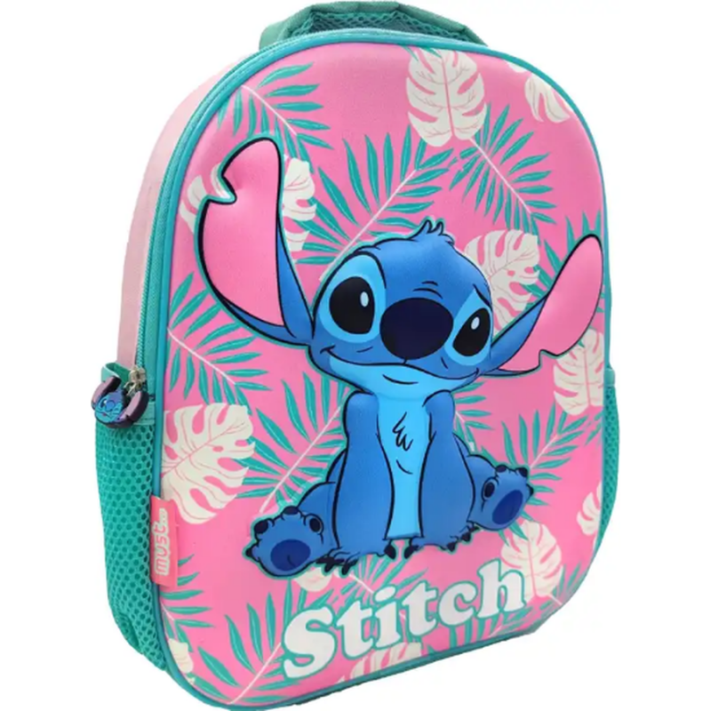 Must Τσάντα Πλάτης Νηπίου 3D Eva 26x10x32 με 1 Κεντρική Θήκη Lilo & Stitch