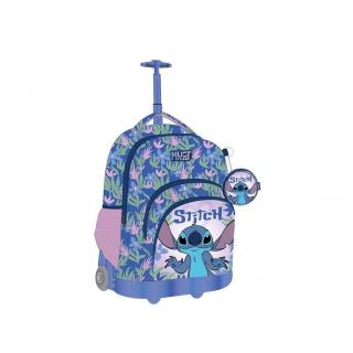 Must Trolley Δημοτικού Disney Stitch ΅e 3 Θήκες και Τηλεσκοπικό Χερούλι