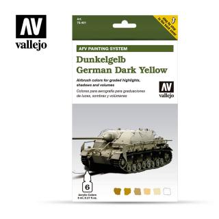 AFV Painting System - Vallejo 6x8ml Air Colour Set - Dunkelgelb German Dark Yell