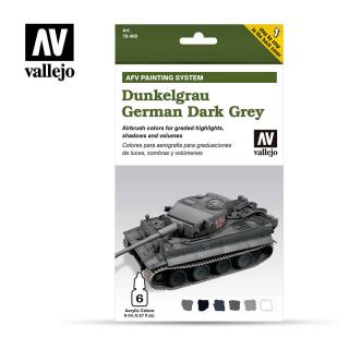 AFV Painting System - Vallejo 6x8ml Air Colour Set - Dunkelgrau German Dark Gre