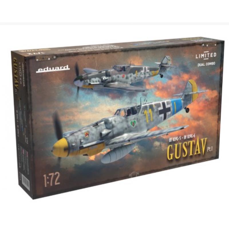 Eduard Plastic Kits: 1:72 Gustav pt.1 Limited Dual Combo (Bf 109G-5 + Bf 109G-6)
