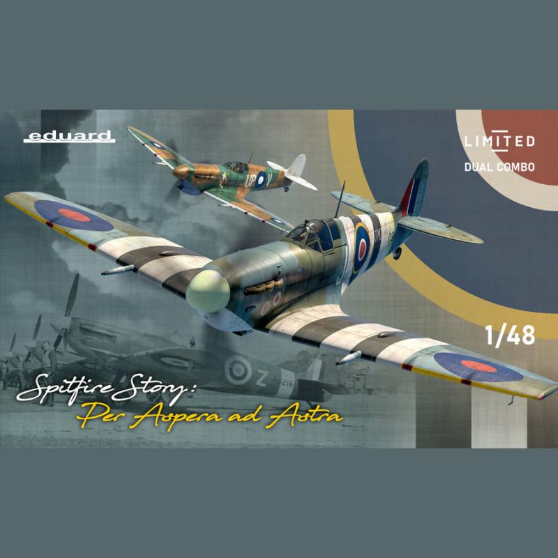 Eduard Plastic Kits: SPITFIRE STORY: Per Aspera ad Astra DUAL COMBO in 1:48