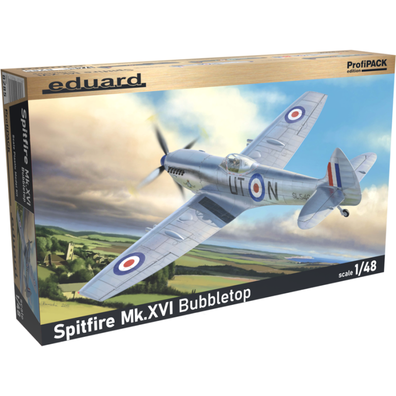 Eduard Plastic Kits: Spitfire Mk.XVI Bubbletop, Profipack in 1:48
